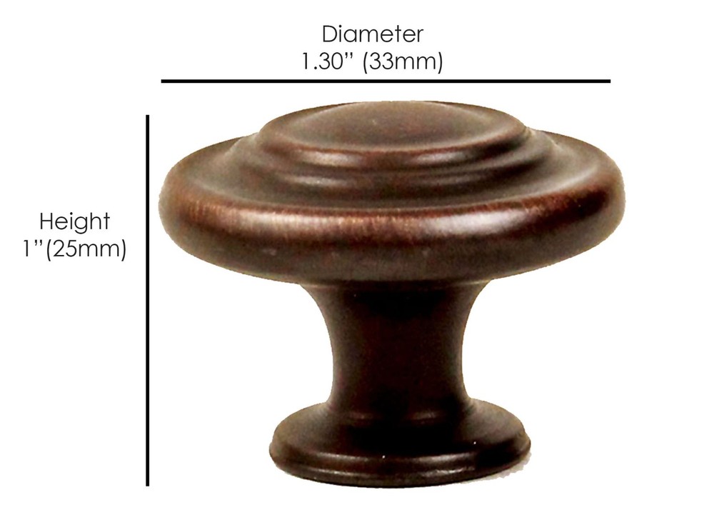 Round Cabinet Knobs Oil Rubbed Bronze Traditional Kitchen Bath Drawer Pulls