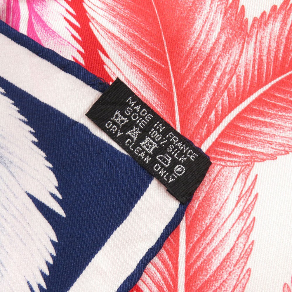 Hermes Carre 65 A la Plume Feather Silk Multicolor Scarf