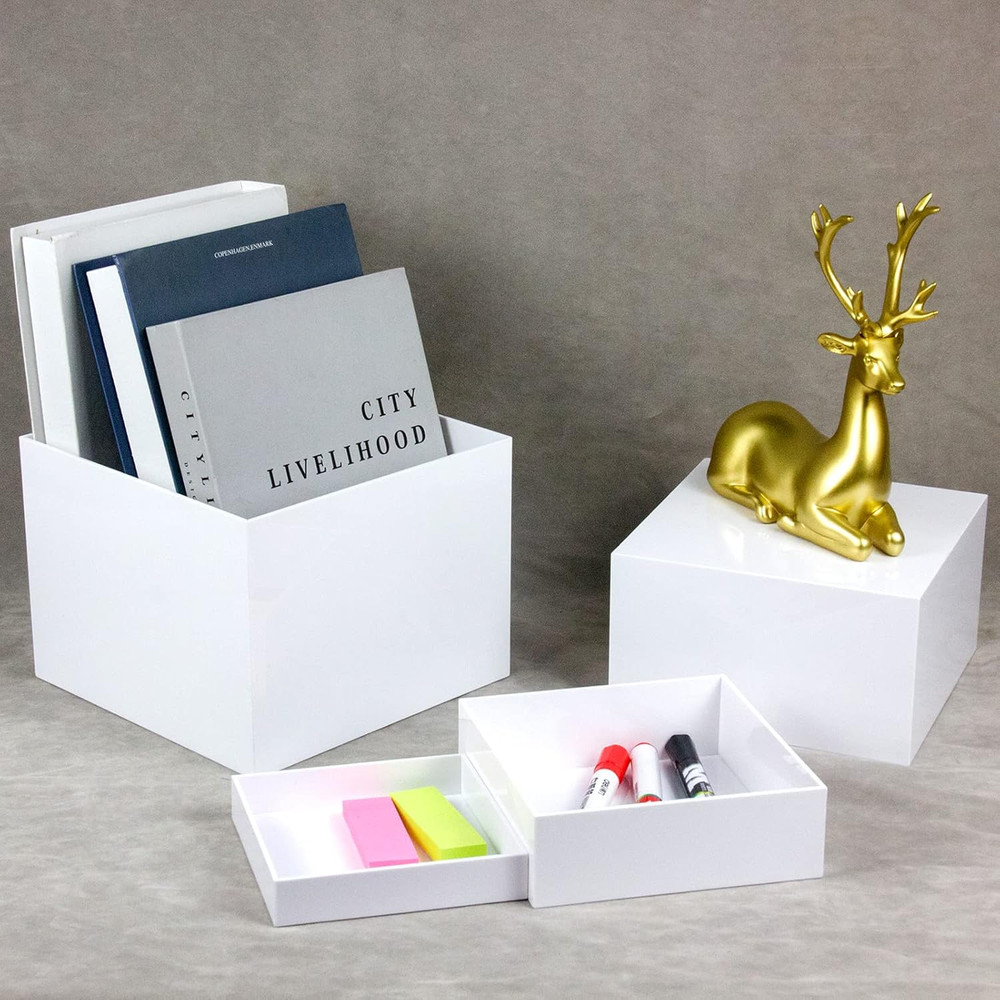 Acrylic Cube Cupcake Display Stands - 5-Sided Nesting Risers for Events