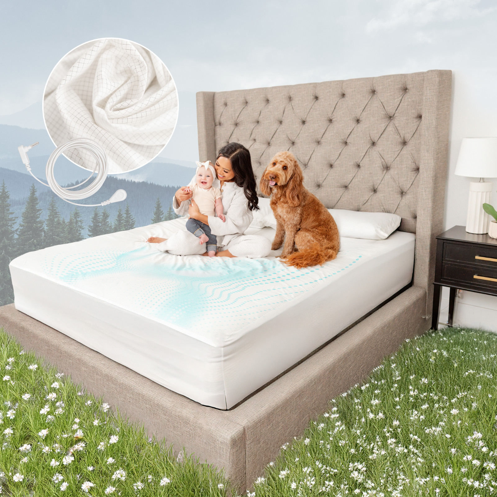 Fitted Grounding Sheets, 20% Silver Fiber, Certified Organic Cotton, MADE IN USA