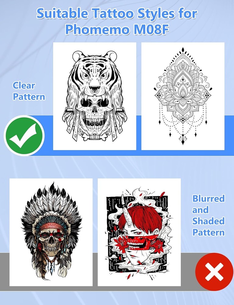 Phomemo M08F Wireless Tattoo Stencil Printer Bluetooth Stencil Printer + Paper