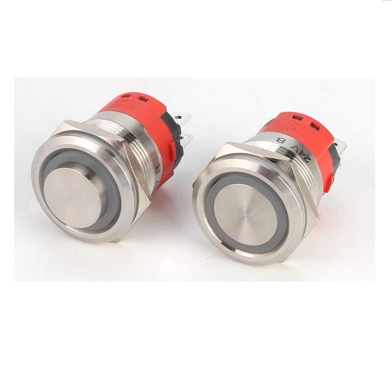 22mm18A2NOHigh current waterproof push button switch High head Ring luminescence
