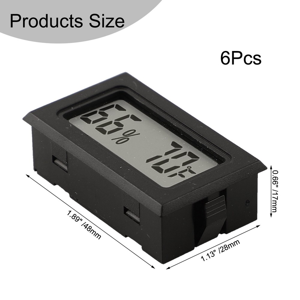 6 Pack Mini Small Digital Hygrometer Thermometer Indoor Humidity Meter Gauge