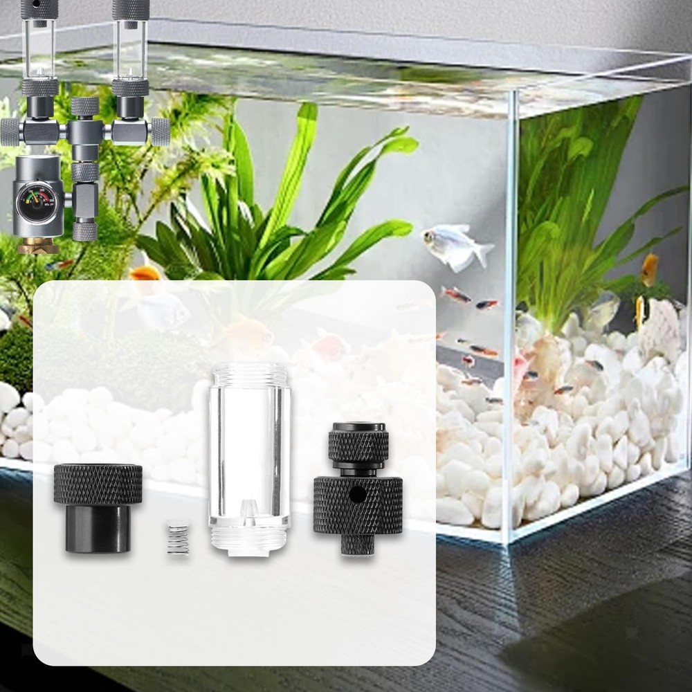 CO2 Bubble Counter Single Headed Transparent Cylinder Accessory for Aquarium