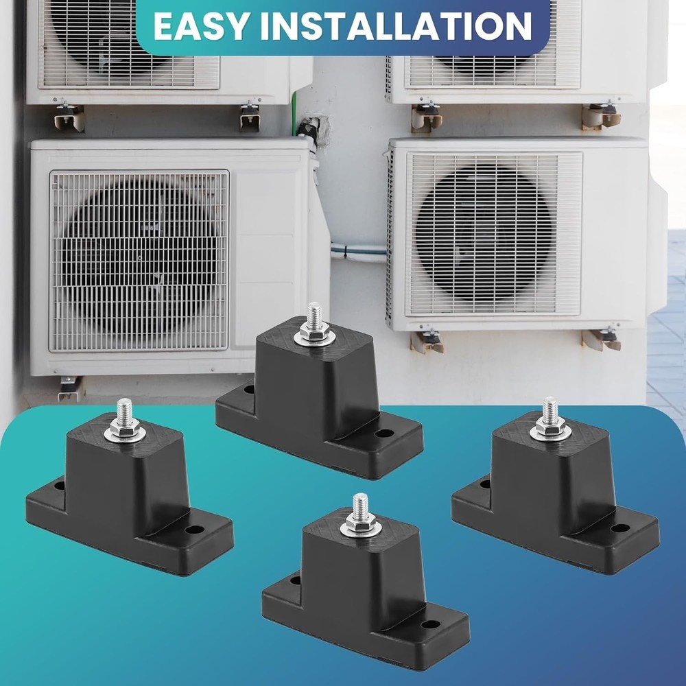 4-Pack Rubber Vibration Isolator Mounting Bracket - Noise Reduction for AC Units