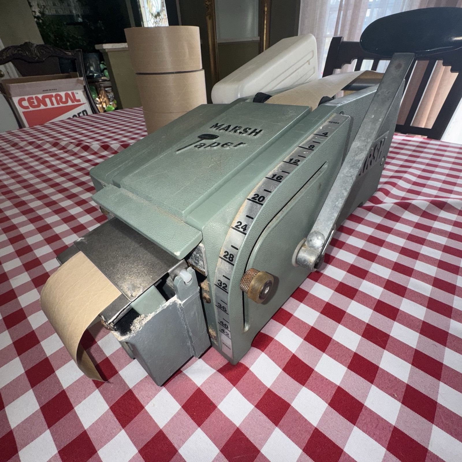 Marsh Gummed Tape Dispenser Model 5HT Hand Taper + 4 Rolls Of Tape