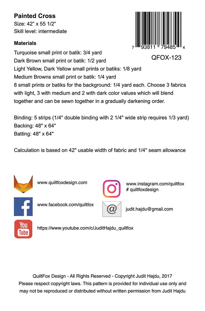 Painted Cross Wall Hanging Pattern by QuiltFox