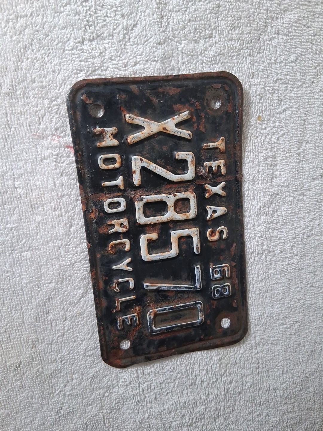 Vintage 1968 Texas Motorcycle License Plate