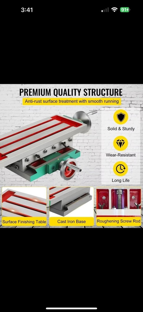 Compound Milling Machine Work Table 2 Axis Cross Slide Bench Drill Vise Fixture