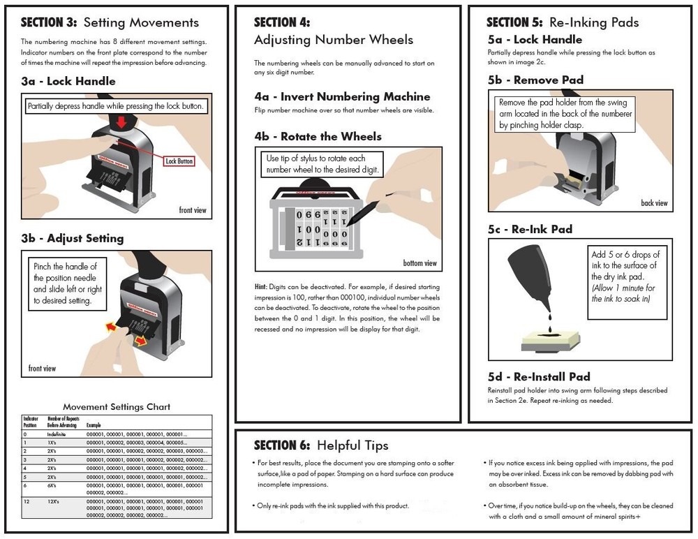 Trodat 5756 Automatic Numbering Machine Black Ink