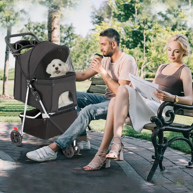 Foldable Lightweight Durable Pet Stroller for Small to Medium Pets Dogs and Cats