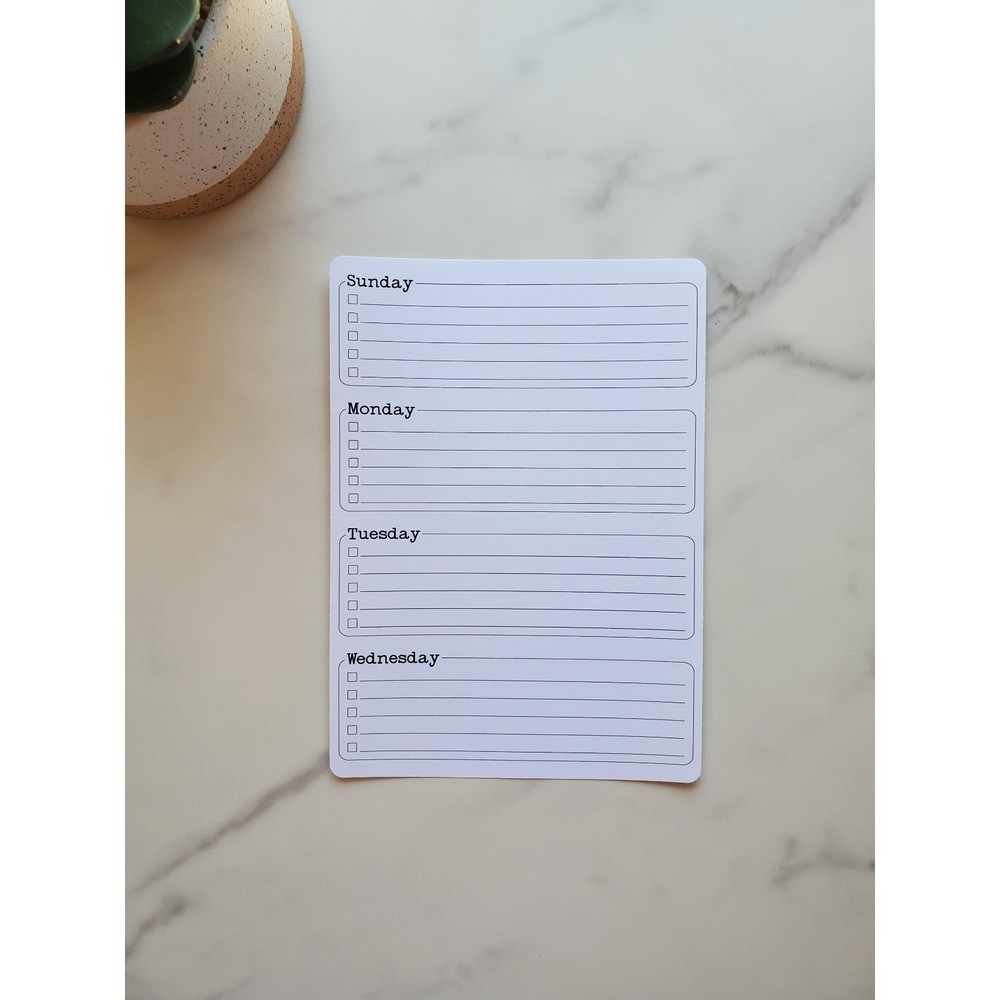 Weekly Two Page Undated Checklist Planner Stickers