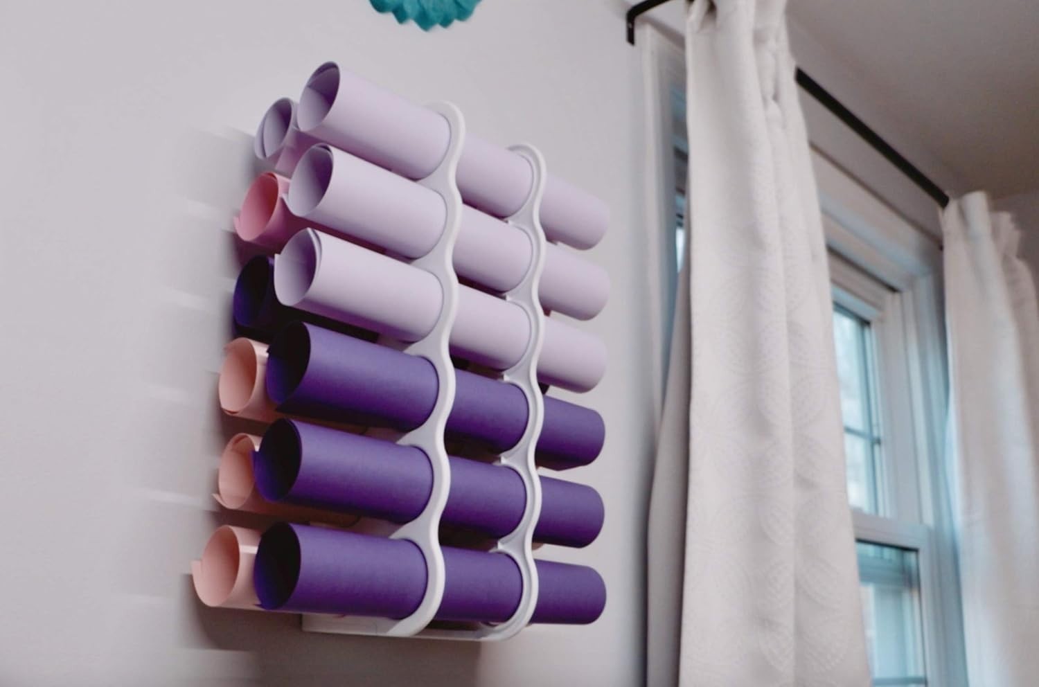 ArtBin 6864AS Vinyl Storage Rack, Stores 12 Vinyl Rolls, White