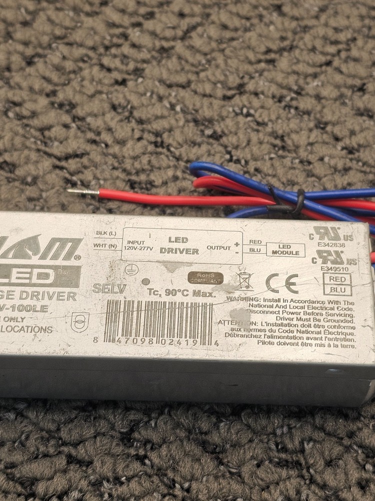 (QTY 2) Fulham ThoroLED T1UNV024V-100LE: Constant Voltage Driver Replacement