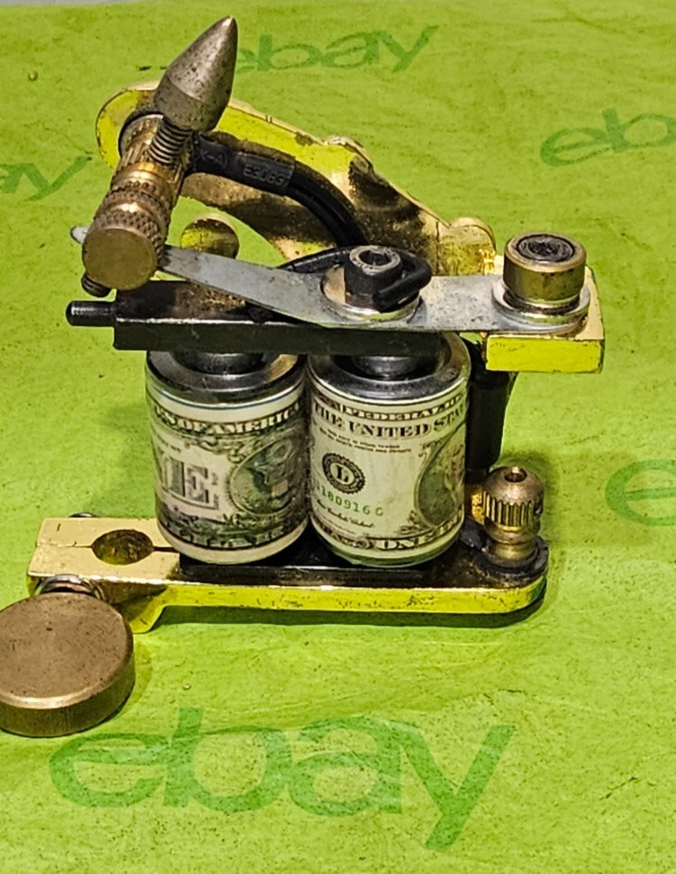 Vintage & Rare Custom CROWN Brass Frame Tattoo Machine (unTested)