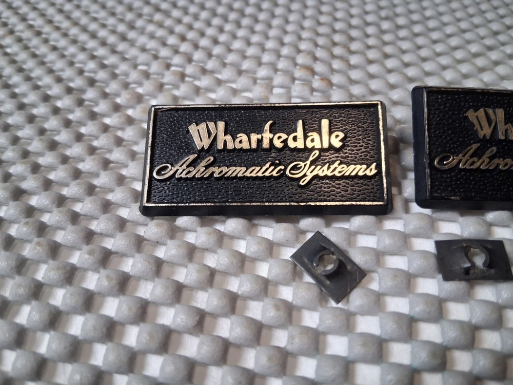 2 Count Badge/Pair ofEmblems from a Wharfedale W60E Speaker "Achromatic Systems"