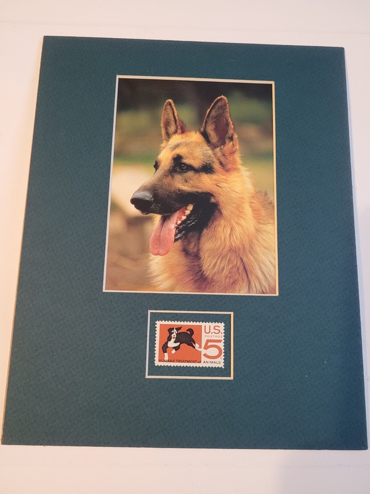 GERMAN SHEPHERD - FRAMEABLE POSTAGE STAMP ART - 1187