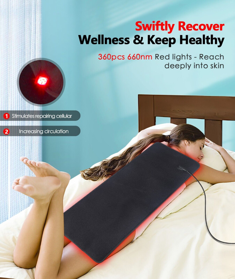 LED Red Light Therapy Pad Infrared Mat Device Back Full Body Muscle Pain Relief