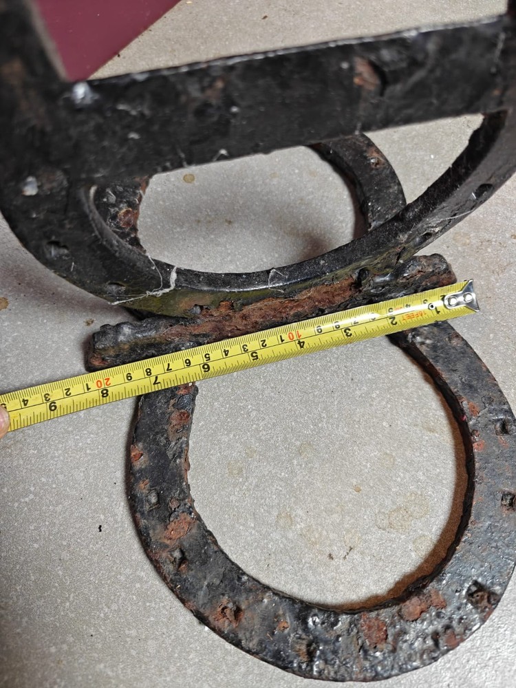 Vintage wrought iron Blacksmith made boot scraper - 100cm high