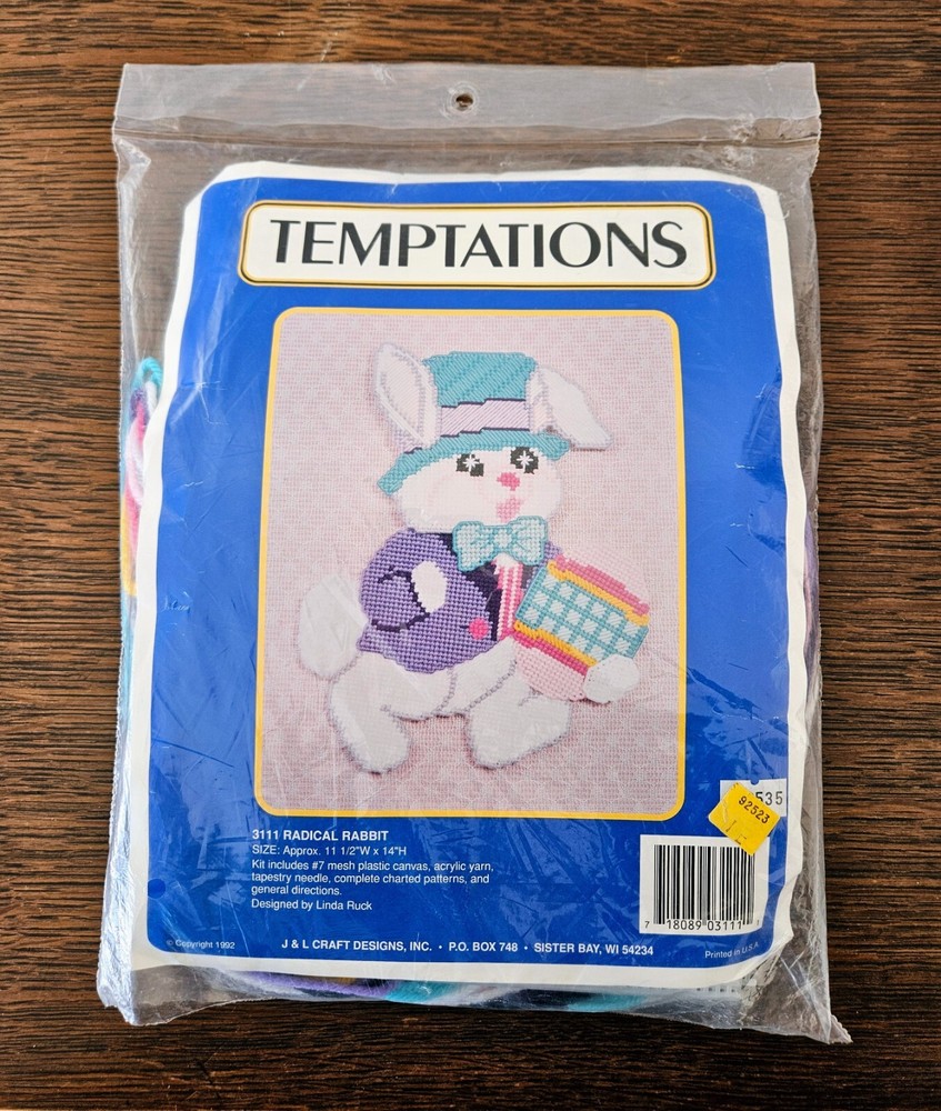 Temptations 3111 "Radical Rabbit"  Vintage Needlepoint Kit!