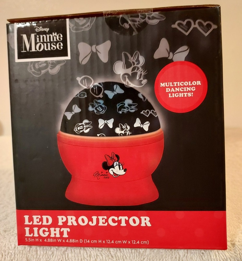 Disney Minnie Mouse LED Projector Light 3 Light Modes Multicolor Dancing Lights