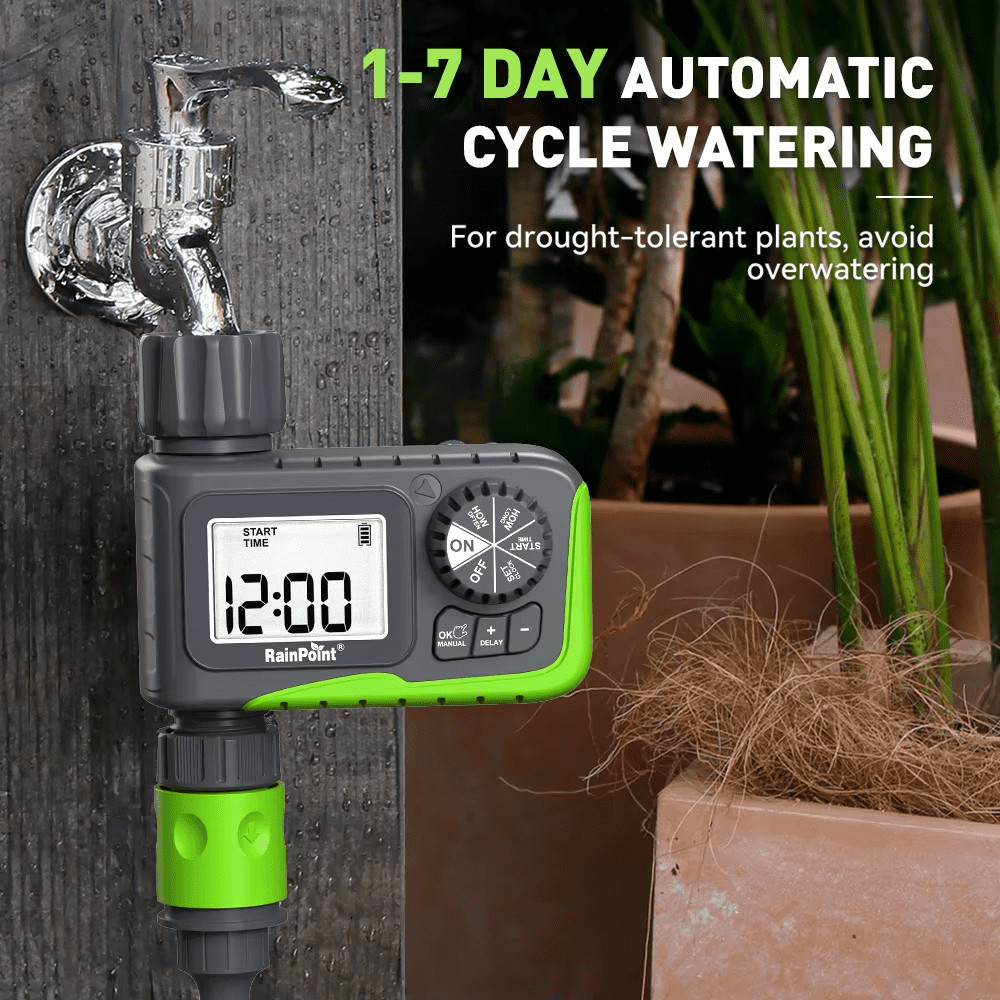 Rainpoint 1-Zone Water Timer Model ITV105 Water Saving Outdoor 3/4" Hose Timer