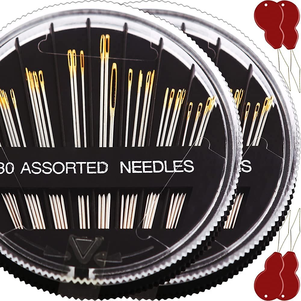 60 Pack, Premium Sewing Needles for Handsewing, Assorted Sizes, 6 Sizes Sewin...
