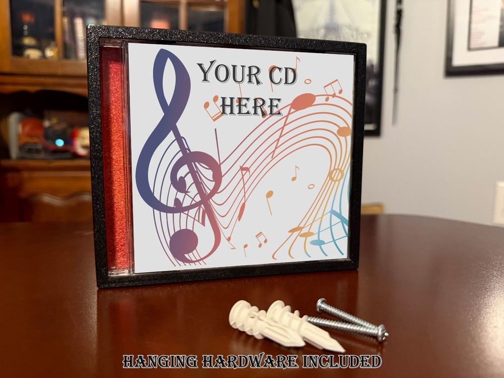 CD Frame with Elegant Black Framing - Hang on Wall or Display on a Shelf