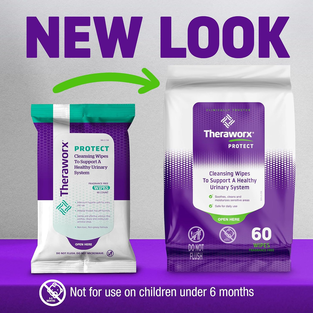 Protect 60-Count Cleansing Wipes to Help Support a Healthy Urinary System