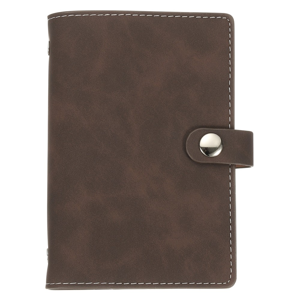 A7 PU Leather Binder Cover, 6 Ring Loose Leaf Binder Protector, Dark Brown