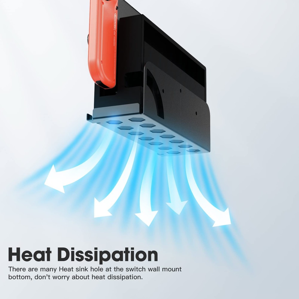 KUNSLUCK Wall Mount for Switch/Switch OLED, Metal Material Wall Mount Holder wit