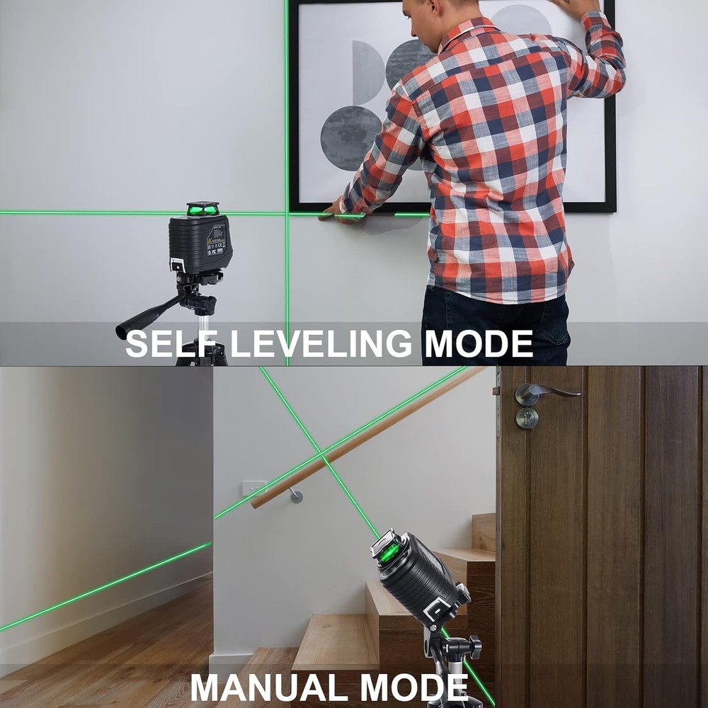 Laser Level with Tripod, Firecore 360° Self Leveling Laser Level with Pulse Mod