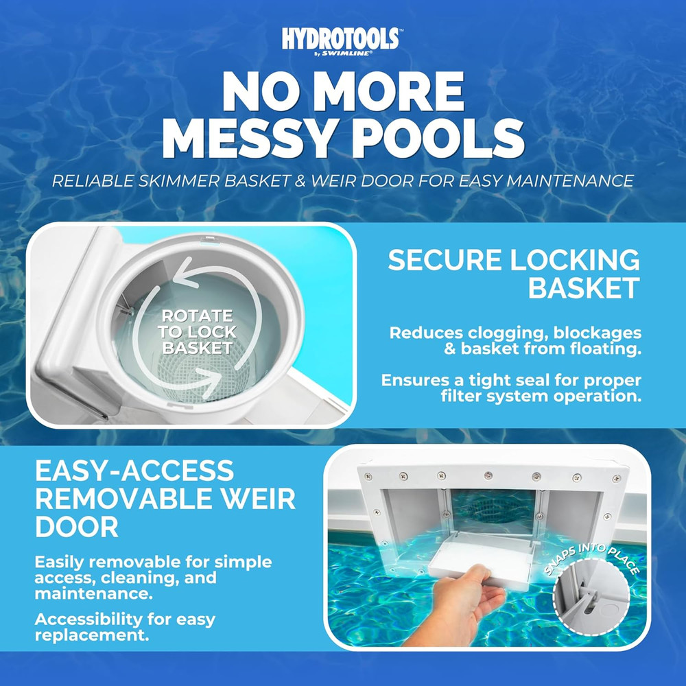 HYDROTOOLS Above Ground Pool Skimmer Kit with Water Leveling System