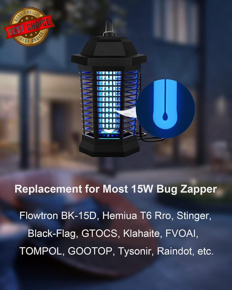 Bug Zapper Light Bulb Replacement for 15W Bug Zapper with 4-Pin Base, Ful 15W-BL