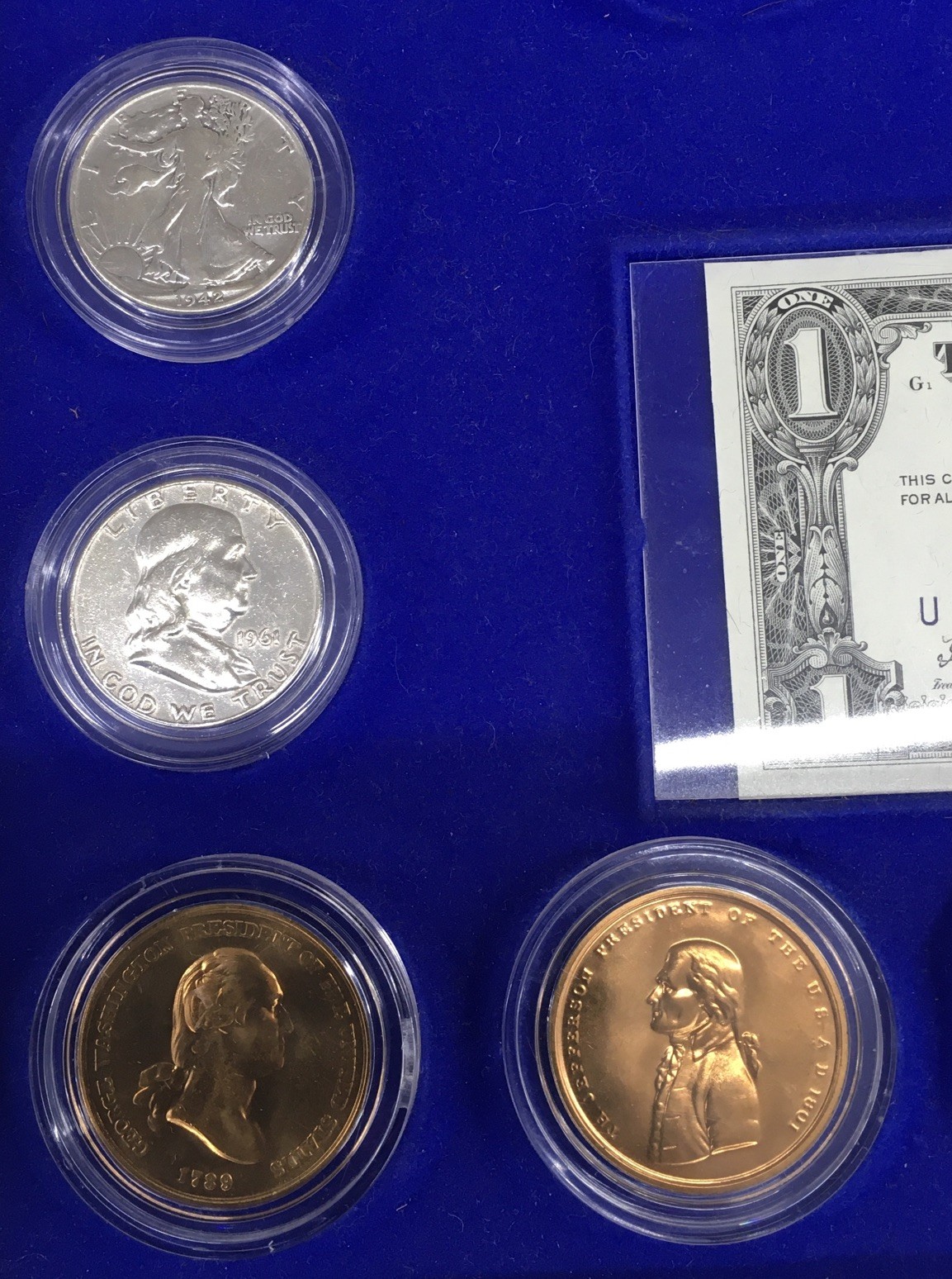 The Historical United States Coin Collection Wall Display Case W/77 Coins