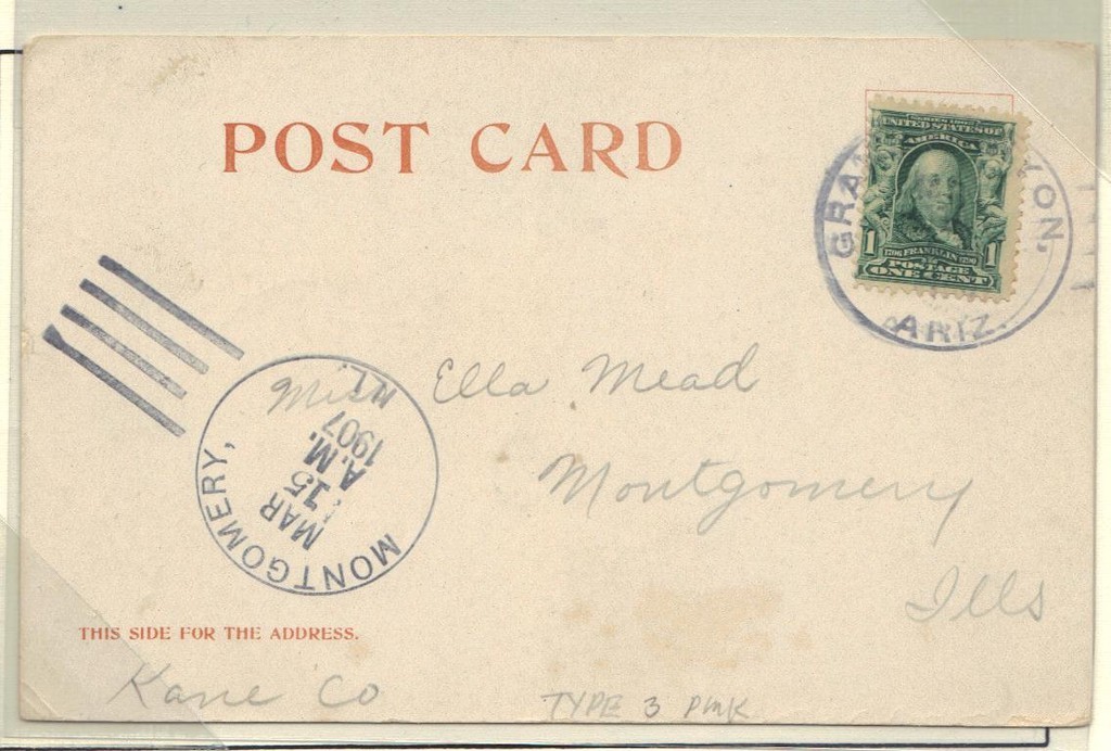 US 1887-1920's ARIZONA COLL OF 7 DIFF TOWN CVRS & PC INC TERRITORIAL & DISC PD's