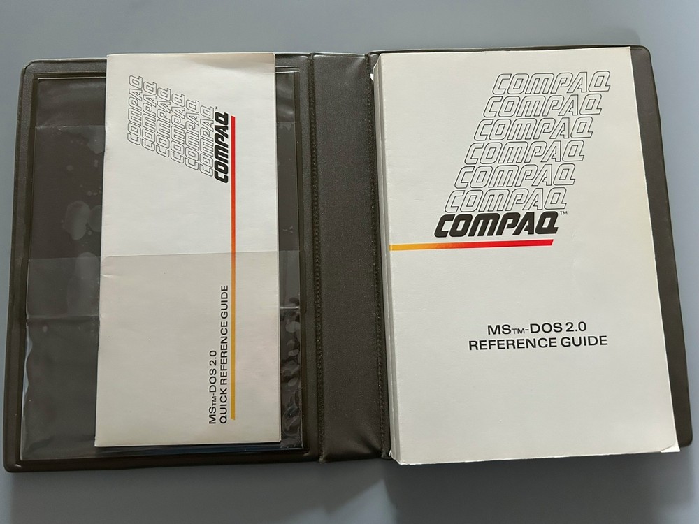Vintage COMPAQ PLUS manuals – Reference Guides for DOS 2.0, BASIC, OPS – UNUSED