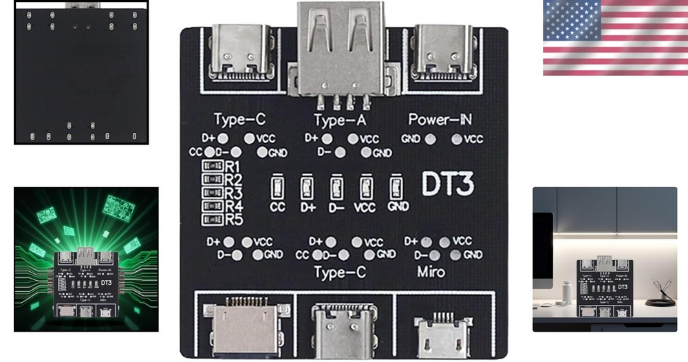 Durable Black PCB USB Tester - Check Charging & Data Transfer for All USB Types