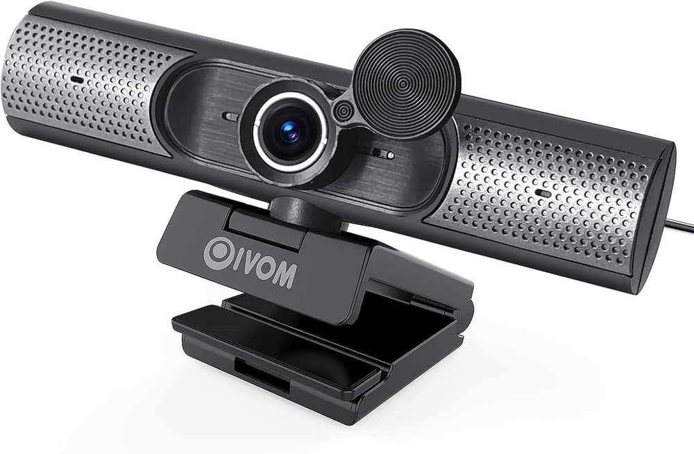 Webcam with Microphone and Speaker, 1080P Web Camera for Desktop Computer Laptop