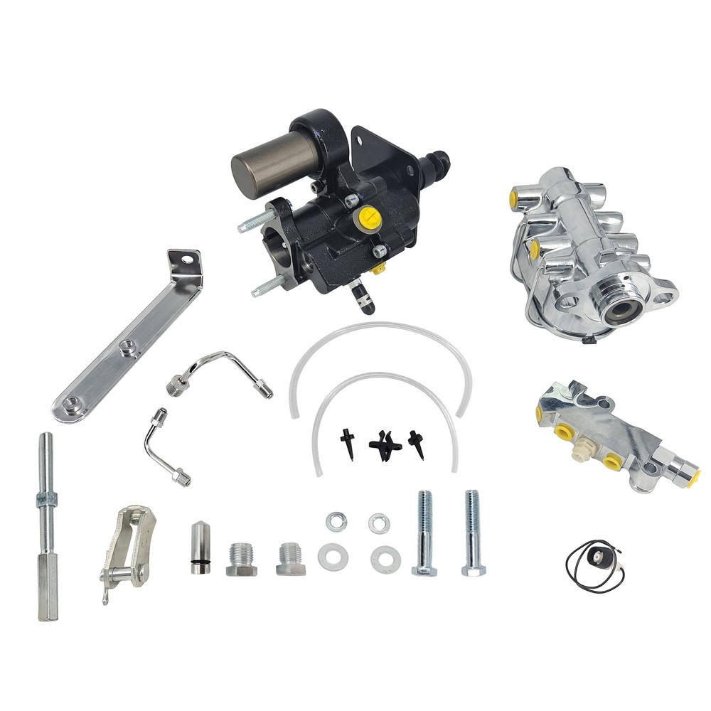 Power Brake Booster Hydrobooster Chrome Master Kit Universal Hydraulic Disc/Disc