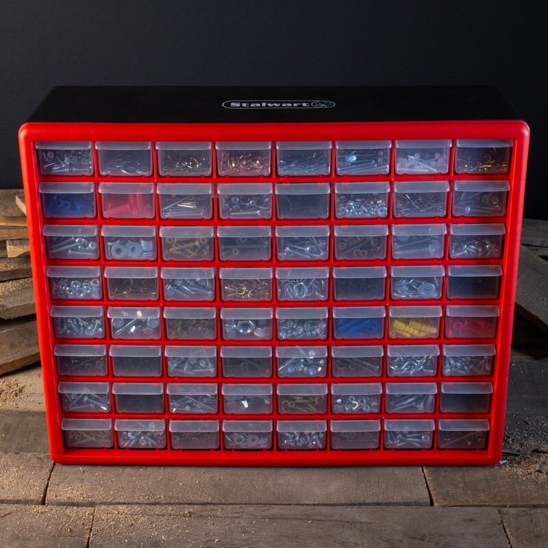 64 Drawer Storage Organizer Wall-Mounted Container Tools Office Supplies Beads