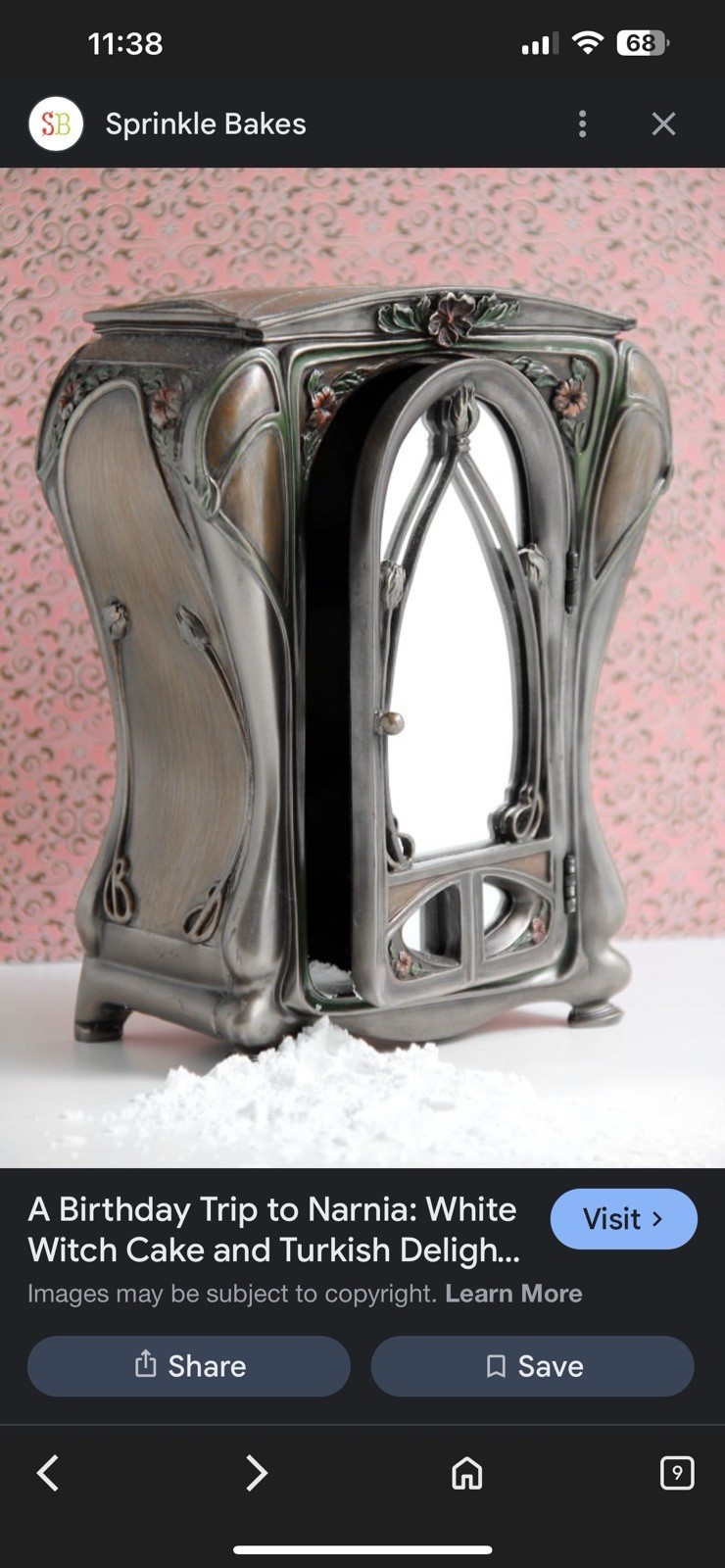 Chronicles of Narnia miniature magical wardrobe 7” Cabinet Jewelry Box