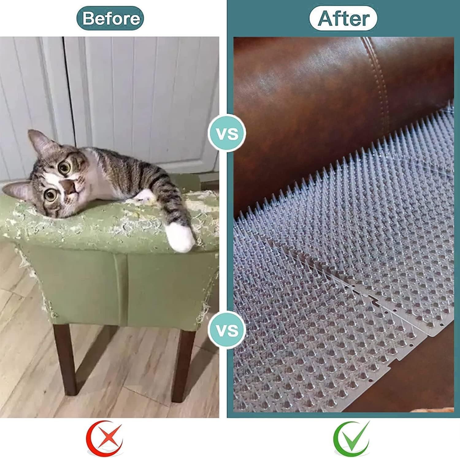 10 packs scat mat for cats, 13x16 inches pet deterrent spikes, indoor outdoor...