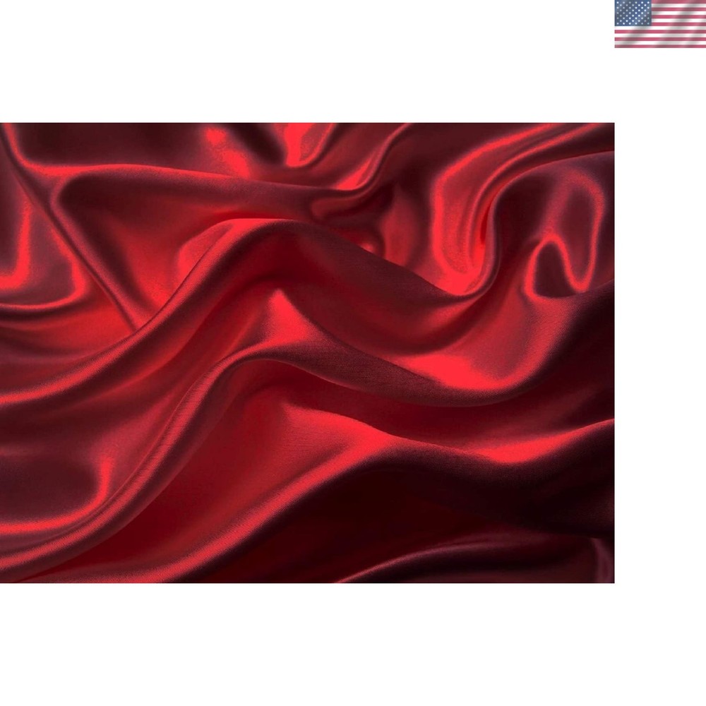 Machine Washable 4pc Red Satin Deep Pocket King Sheet Set - Effortless Elegance