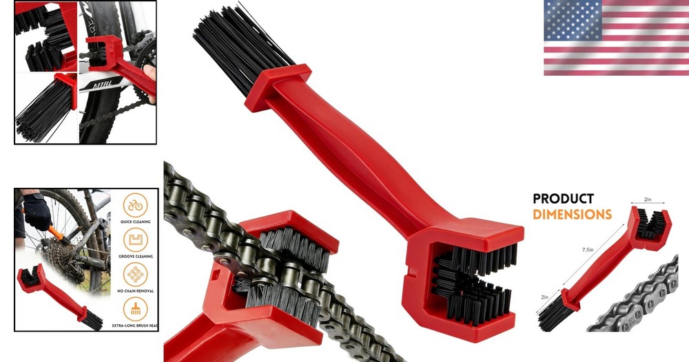 Multi-Functional Chain Brush with Three-Sided & Long Bristles for Easy Cleaning