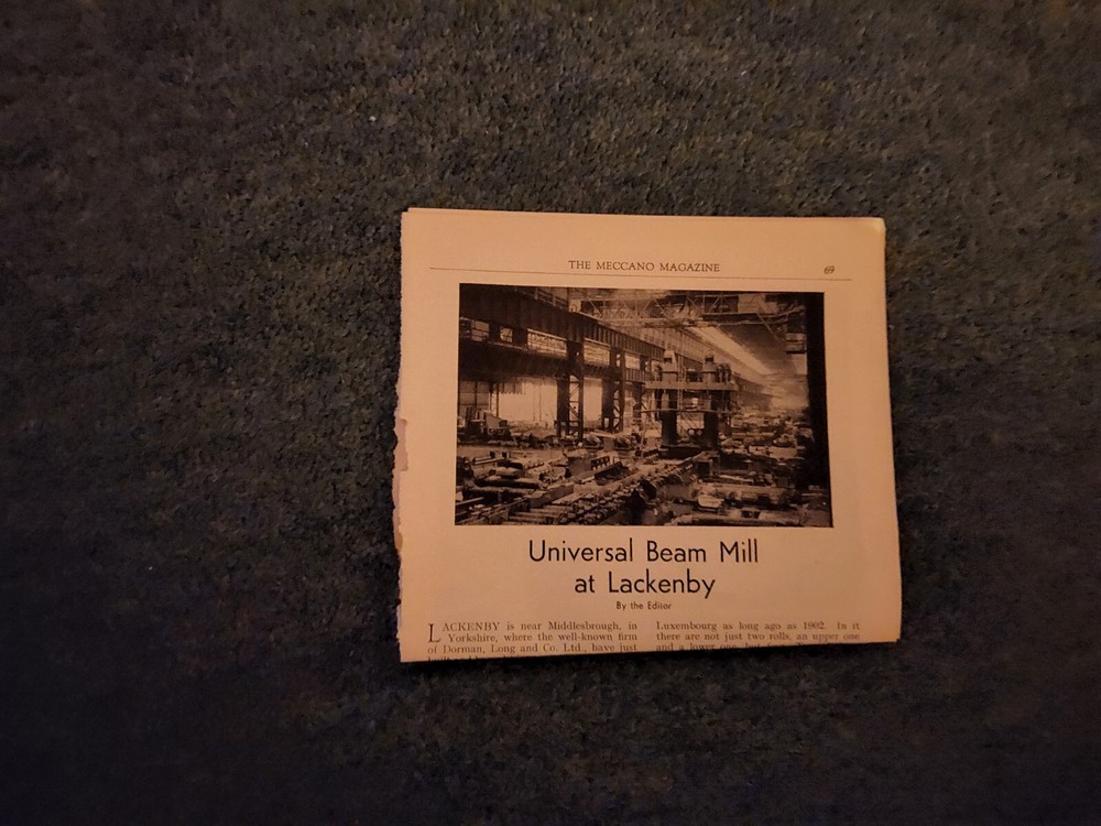 Xm52  Ephemera 1959 Article Universal Beam Mill Lackenby