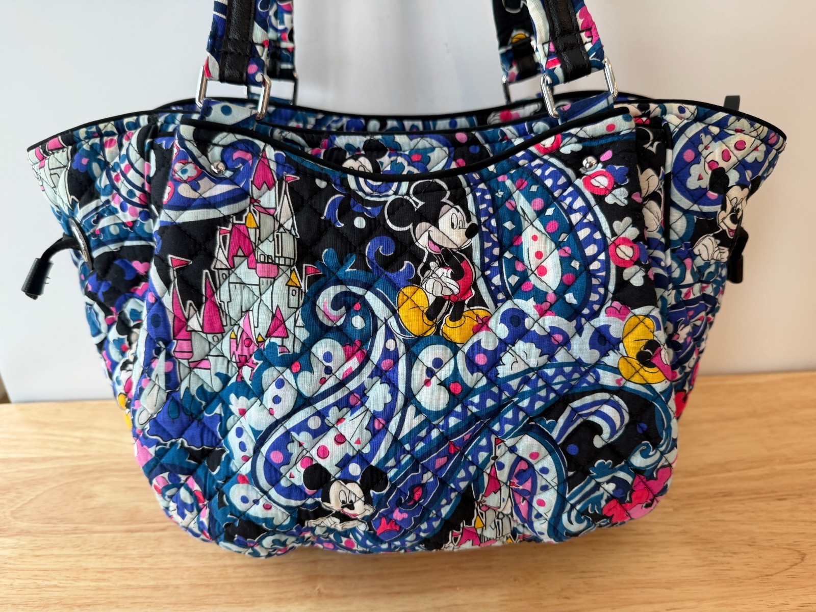 Vera Bradley Iconic Glenna Satchel Bag Disney Castle Mickey's Whimsical Paisley