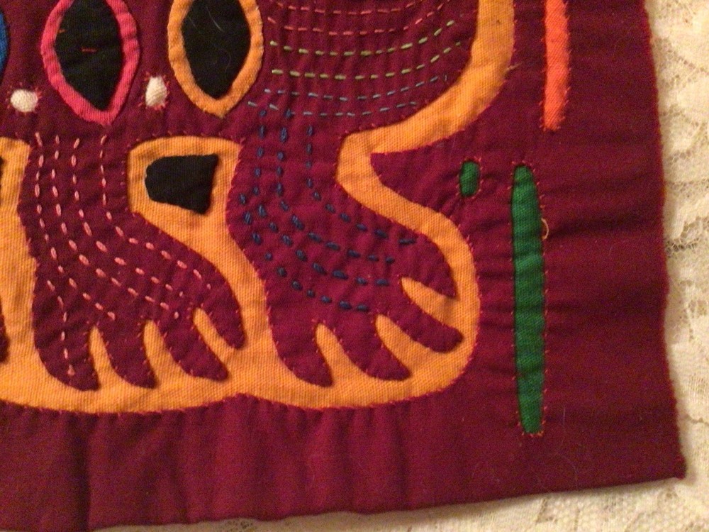 Mola Cat Appliqué Fabric Textile