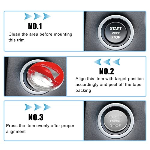 Engine Start Stop Button Cover One Click Push Start Button Trim Silver Tone