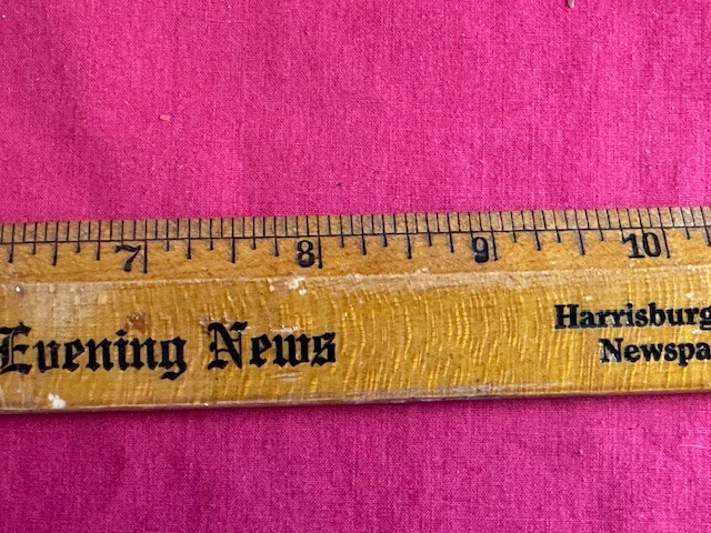 Vtg The Patriot The Evening News Newspaper Harrisburg PA Advertising Wood Ruler